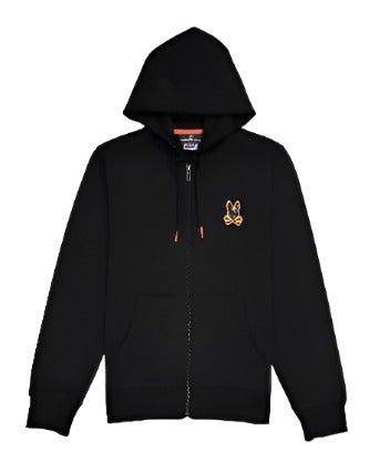 ID60409 Psycho Bunny Black Full Zip Hoodie | Zebra Menswear